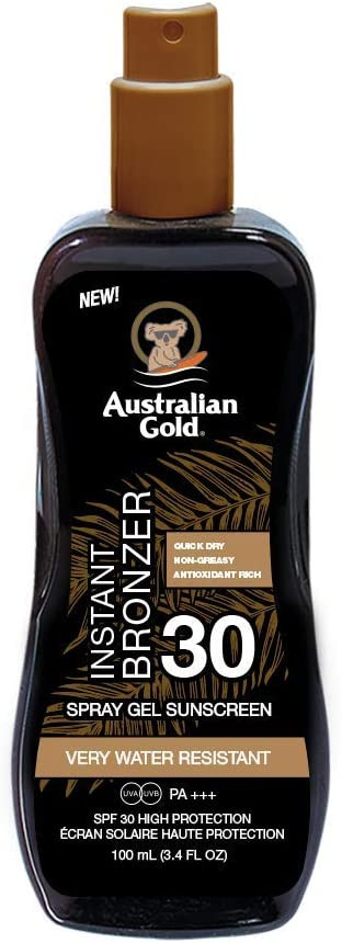 Australian Gold SPF30 spray gel con bronzer 237 ml