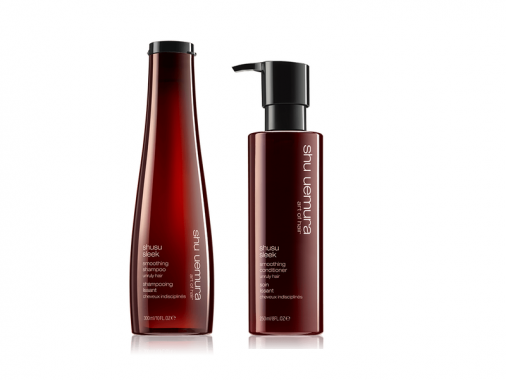 shu uemura shusu sleek kit shampoo e conditioner capelli crespi