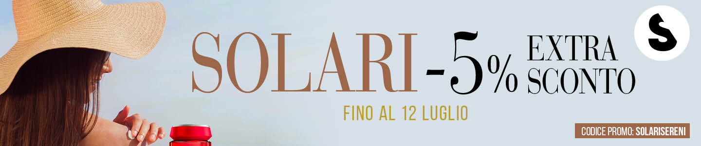 Abbronzanti e prodotti solari con extra sconto 5% fino al 12 Luglio